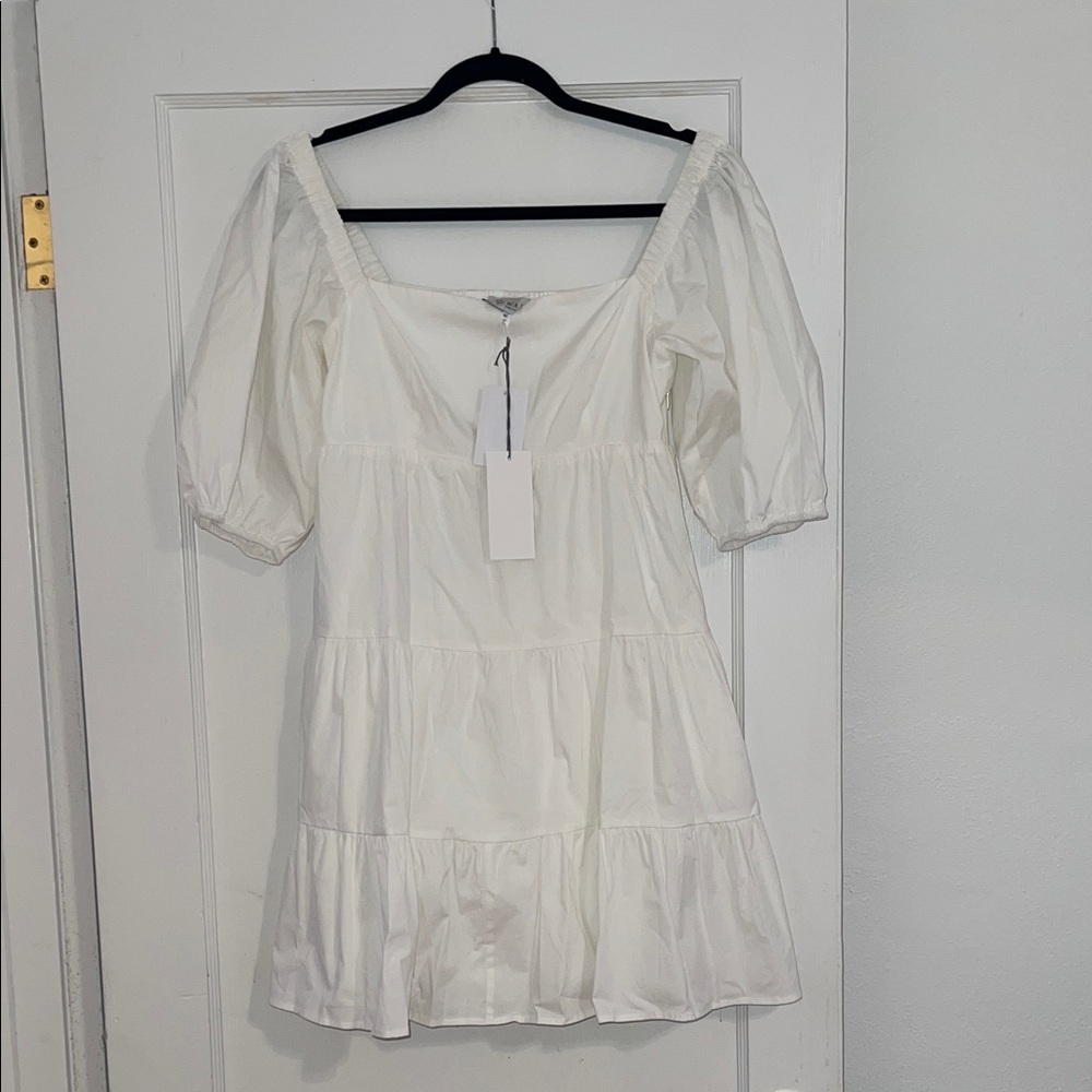 Nordstrom White Puff Sleeve Mini Dress